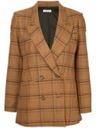 Matin Double Breasted Blazer - Brown