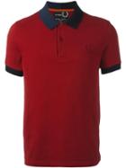 Raf Simons X Fred Perry Contrast Collar Polo Shirt, Men's, Size: 38, Red, Cotton
