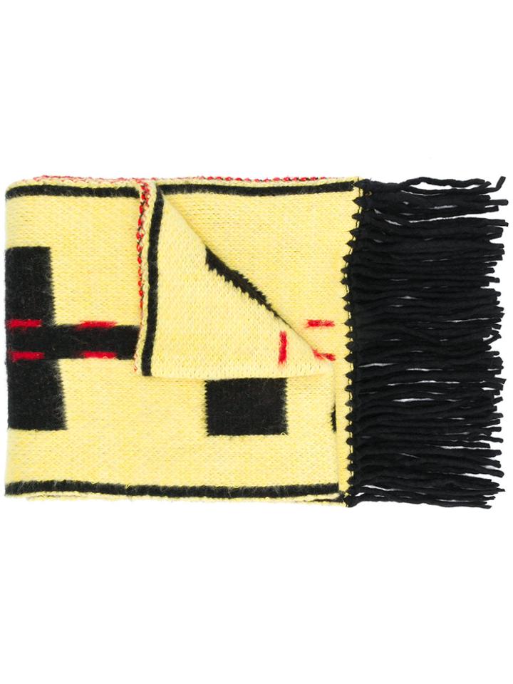 Off-white Logo Knit Scarf - Yellow & Orange