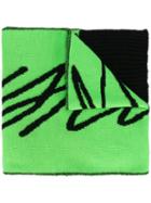 Just Cavalli Oversized Logo Scarf - Green