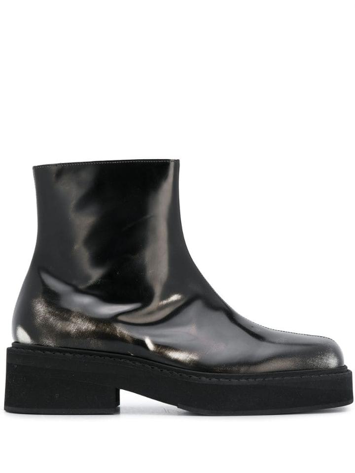 Marni Side Zip Ankle Boots - Black