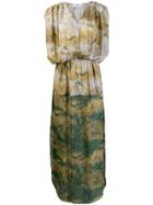 Ailanto Sleeveless Bird Scene Dress - Green