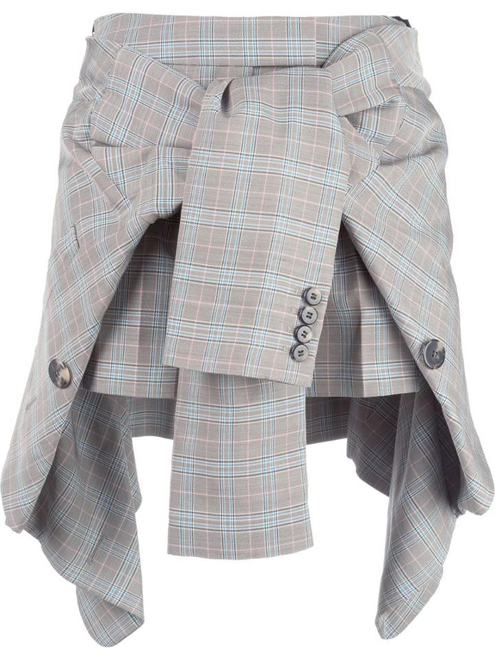 Alexander Wang Check Print Shorts - Grey