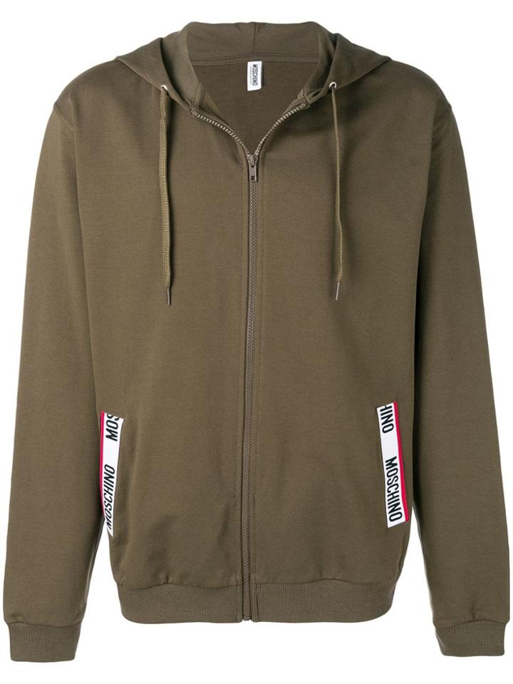 Moschino Logo Trim Hoodie - Green