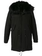 Mr & Mrs Italy Faux Fur Trimmed Parka Coat - Black