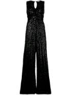 P.a.r.o.s.h. Sleeveless Sequin Jumpsuit - Black