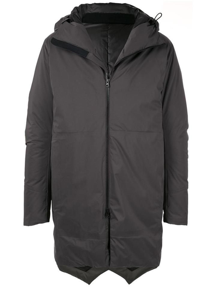 Attachment Hooded Zipped Coat - Green