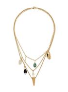 Isabel Marant Multicoloured Multi Charm Buffalo Horn Necklace - Gold