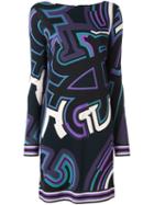 Emilio Pucci Graphic Print Dress, Women's, Size: 44, Viscose/silk