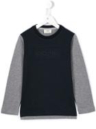 Fendi Kids Bi-colour Long Sleeve Jersey T-shirt, Boy's, Size: 12 Yrs, Blue