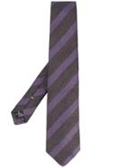 Canali Stripe Tie - Purple