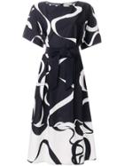 Mantu Belted A-line Dress - Blue
