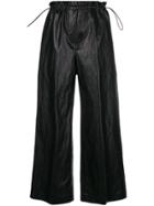Nude Cropped Wide Leg Trousers - Black