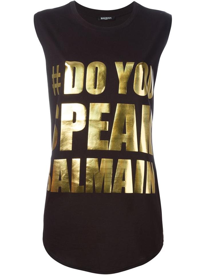 Balmain - Logo T-shirt - Women - Cotton - 34, Black, Cotton