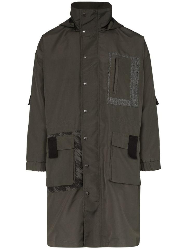 78 Stitches Long Hooded Parka - Green