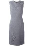Ermanno Scervino Patched 'leaves' Knit Dress - Grey