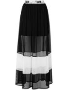 Twin-set Sheer Panel Maxi Skirt - Black