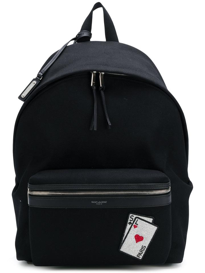 Saint Laurent Sl Playing Cards City Backpack - Black