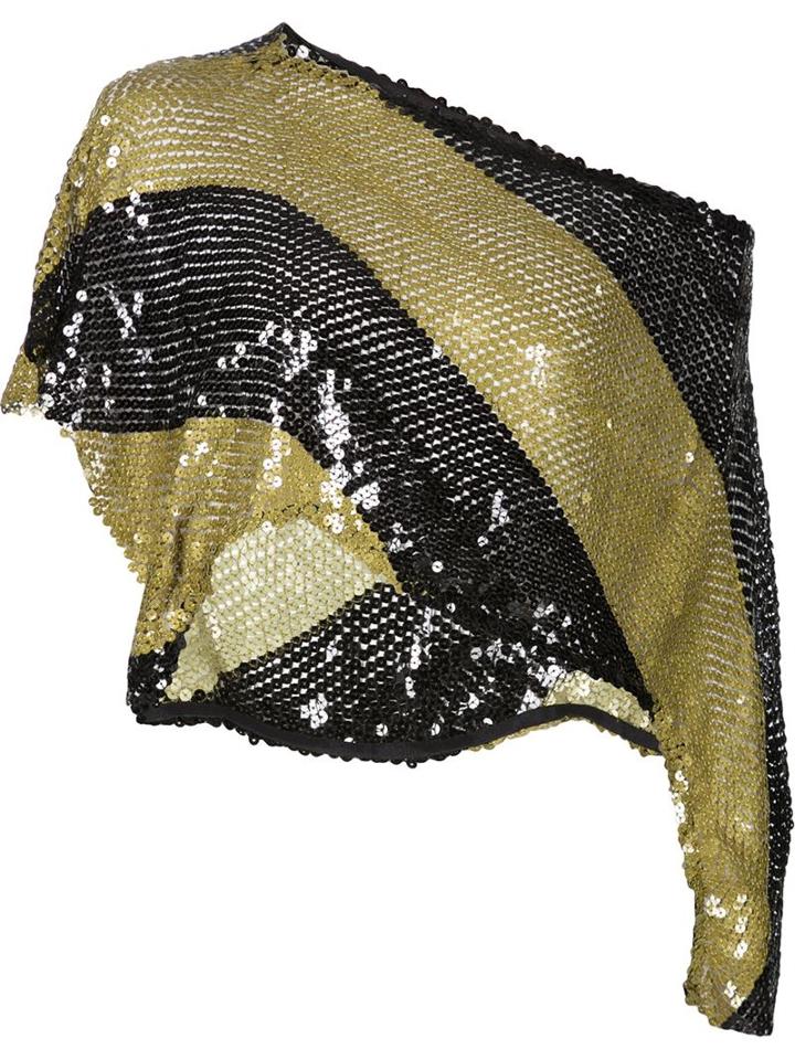 Sonia Rykiel Sequins Asymmetric Striped Top