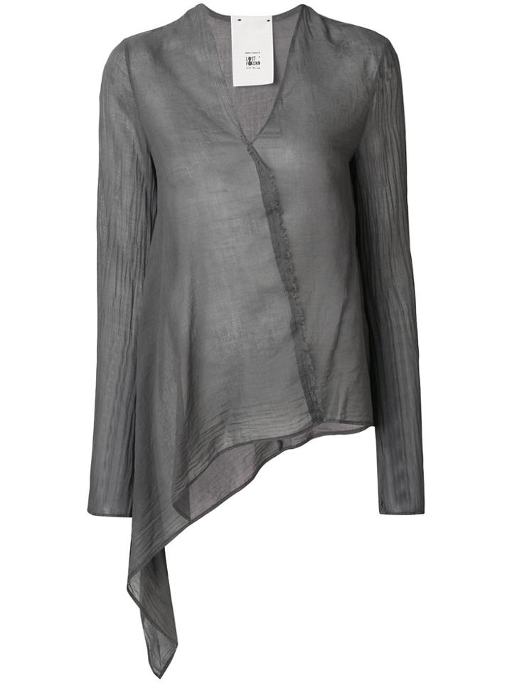Lost & Found Rooms Asymmetric Long-sleeve Top - Grey