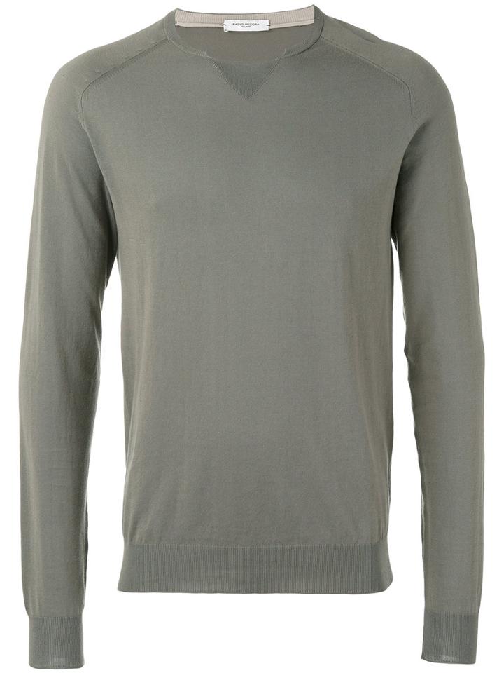 Paolo Pecora - Plain Sweater - Men - Cotton - M, Green, Cotton