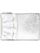 Christian Siriano Ruffle Detail Clutch Bag - Metallic