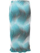Issey Miyake Wave Stripe Midi Pencil Skirt - Multicolour