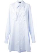 Moohong Pleated Shirt, Women's, Size: 38, Blue, Cotton