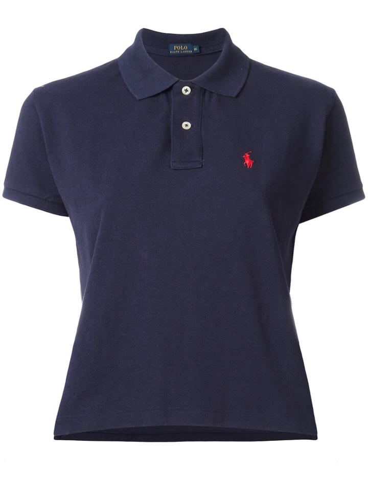 Polo Ralph Lauren - Embroidered Logo Polo Shirt - Women - Cotton - Xs, Blue, Cotton