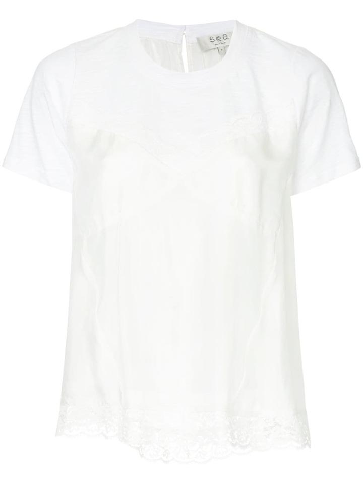 Sea Lace Inserts T-shirt - White