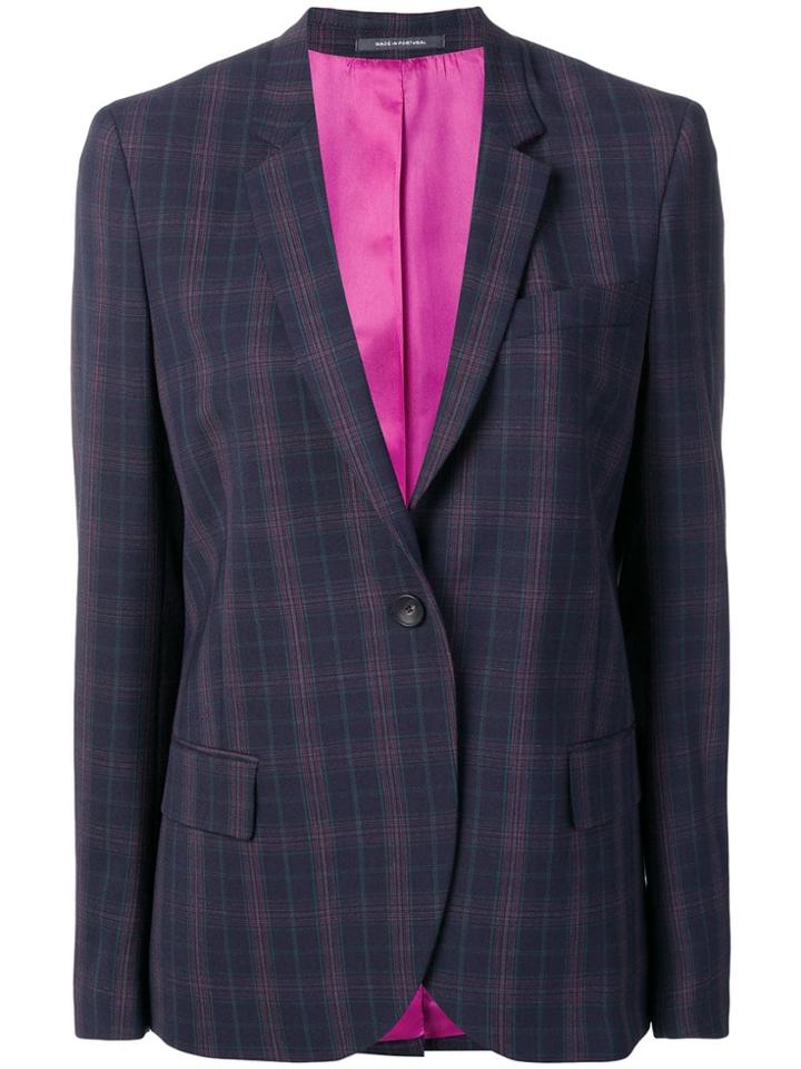 Ps By Paul Smith Check Blazer - Blue