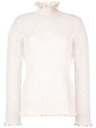 Undercover Embroidered Long-sleeve Top - White