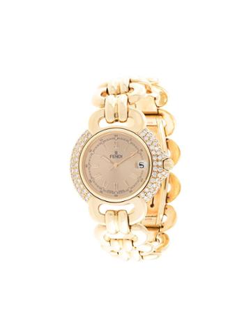 Fendi Pre-owned Diamond Face Watch - Gold