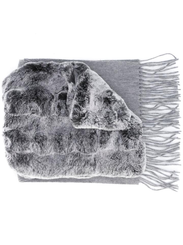 N.peal - Rabbit Fur Scarf - Women - Rabbit Fur/cashmere - One Size, Grey, Rabbit Fur/cashmere