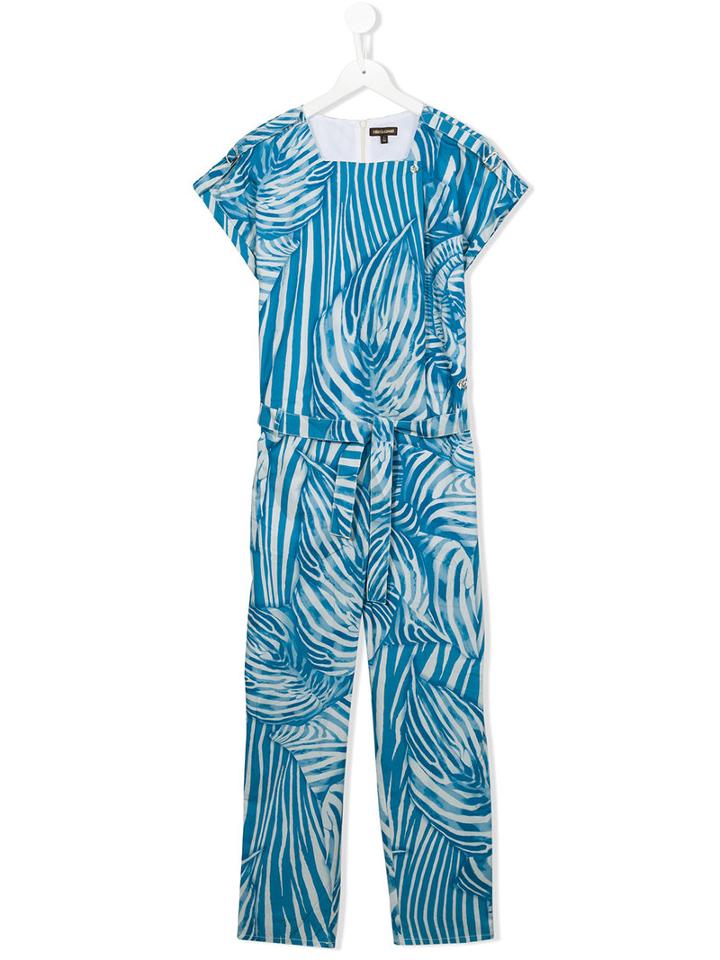 Roberto Cavalli Kids Printed Jumpsuit, Girl's, Size: 14 Yrs, Blue