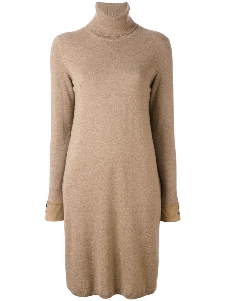 Loro Piana - Dolce Vita Knitted Dress - Women - Goat Skin/cashmere - 42, Nude/neutrals, Goat Skin/cashmere