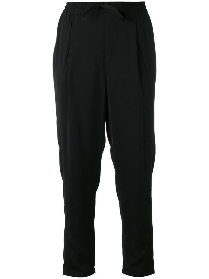 Sonia By Sonia Rykiel - Drawstring Cropped Trousers - Women - Polyester - 40, Women's, Black, Polyester