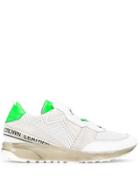Leather Crown Logo Tape Low Top Sneakers - White