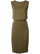 Jay Ahr Origami Panel Dress, Women's, Size: 36, Green, Viscose/silk/spandex/elastane