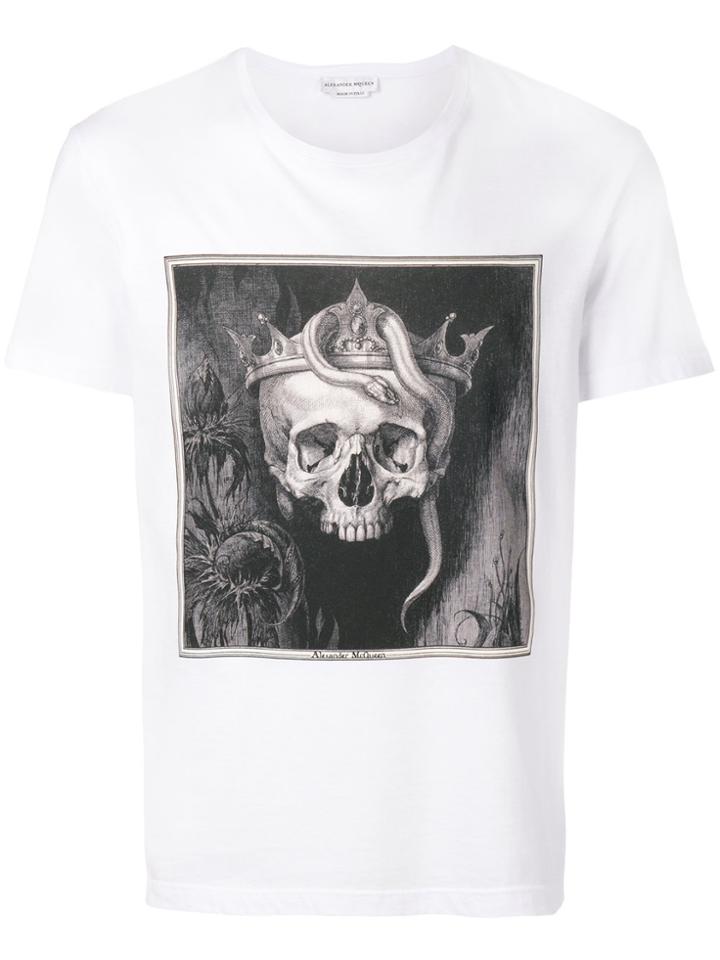 Alexander Mcqueen Crowned Skull T-shirt - White