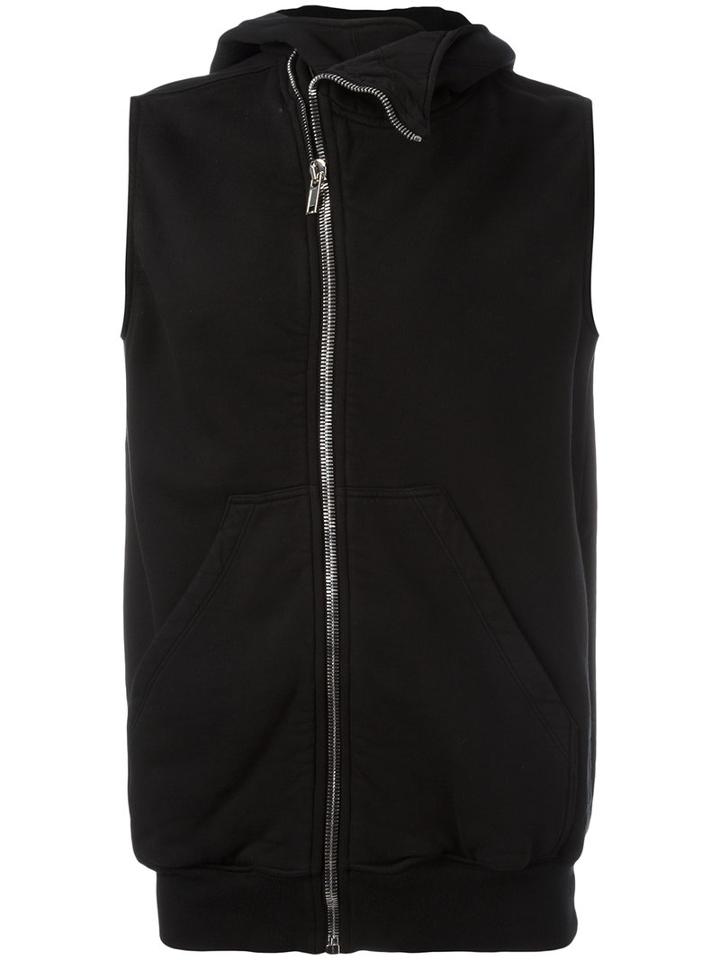 Rick Owens Drkshdw Sleeveless Zipped Sweatshirt, Men's, Size: Medium, Black, Cotton