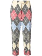 Thom Browne Classic Backstrap Trouser With Argyle Suiting Applique In