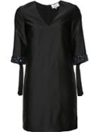 3.1 Phillip Lim Embellished Cuff Satin Dress, Women's, Size: 10, Black, Silk/polyester