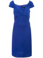 Tadashi Shoji Fitted Ribbed Dress - Blue