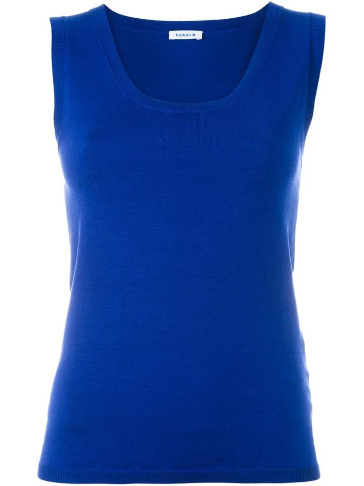 P.a.r.o.s.h. Knit Tank Top, Women's, Size: Small, Blue, Silk/spandex/elastane