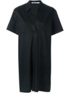 T By Alexander Wang Front Pleat Shirt Dress, Women's, Size: 2, Black, Cotton