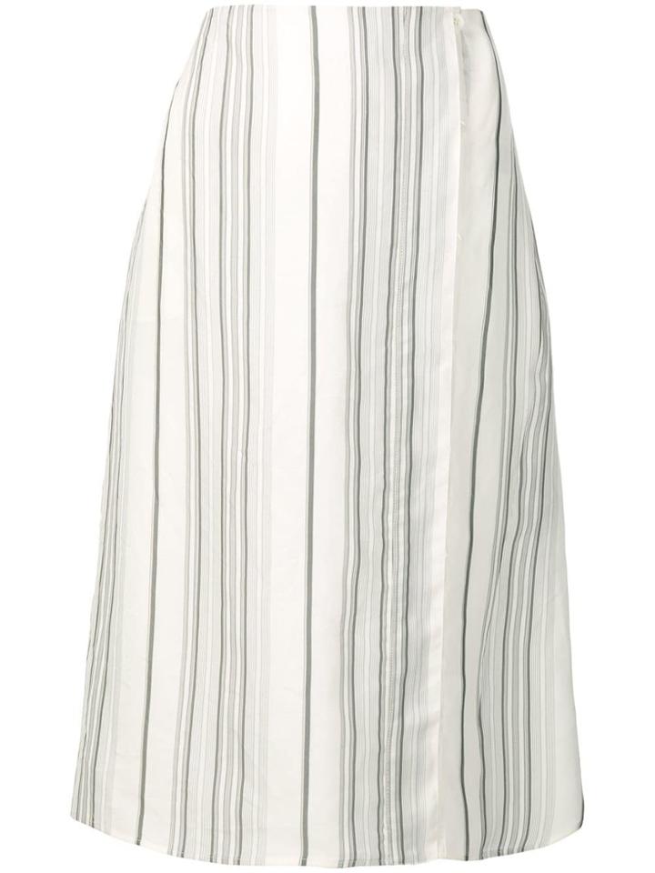 Jil Sander Striped Midi Skirt - Neutrals