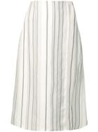Jil Sander Striped Midi Skirt - Neutrals