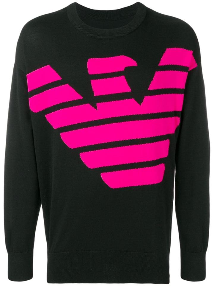 Emporio Armani Contrast Logo Jumper - Black