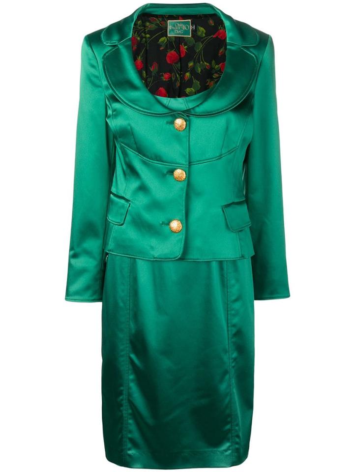 Dolce & Gabbana Vintage Blazer And Dress Set - Green